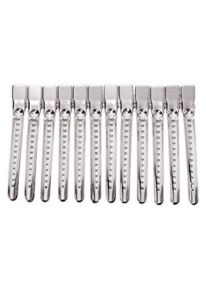 Foreign Holics - Best Steel Hair Section Clips For Hair Partition Cutting For Parlor Saloon And Home Use (12 Pcs Silver) - Image 1