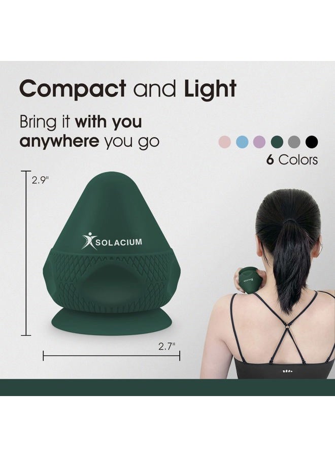 Solacium Mountable Massage Therapy Tool - Multi-Surface Suction Cup Wall Massage Tool for Sore Muscles, Myofascial Release, Stress Relief, Trigger Point and Deep Tissue Massage (Dark Green) - Image 5