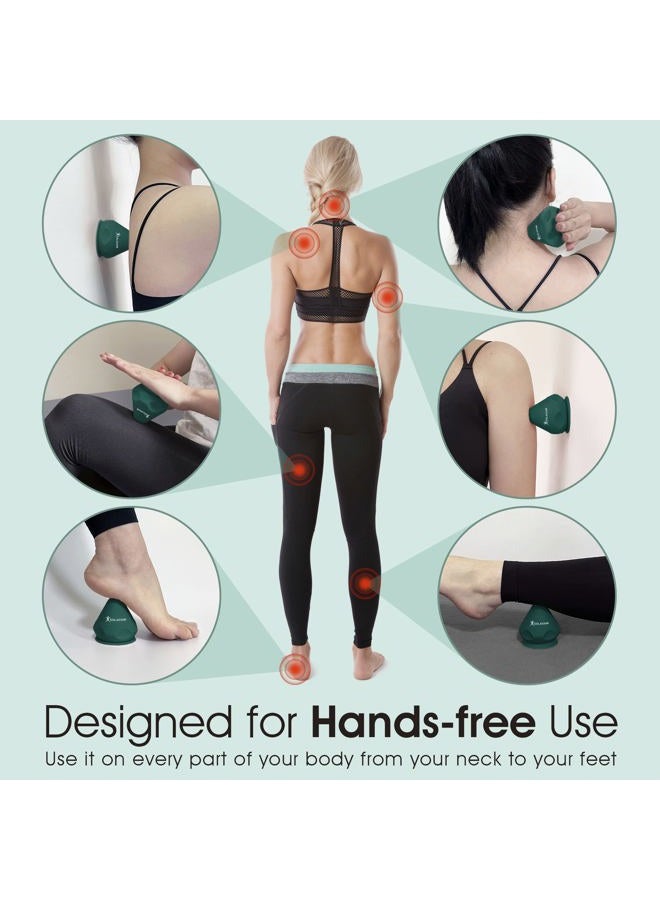 Solacium Mountable Massage Therapy Tool - Multi-Surface Suction Cup Wall Massage Tool for Sore Muscles, Myofascial Release, Stress Relief, Trigger Point and Deep Tissue Massage (Dark Green) - Image 2