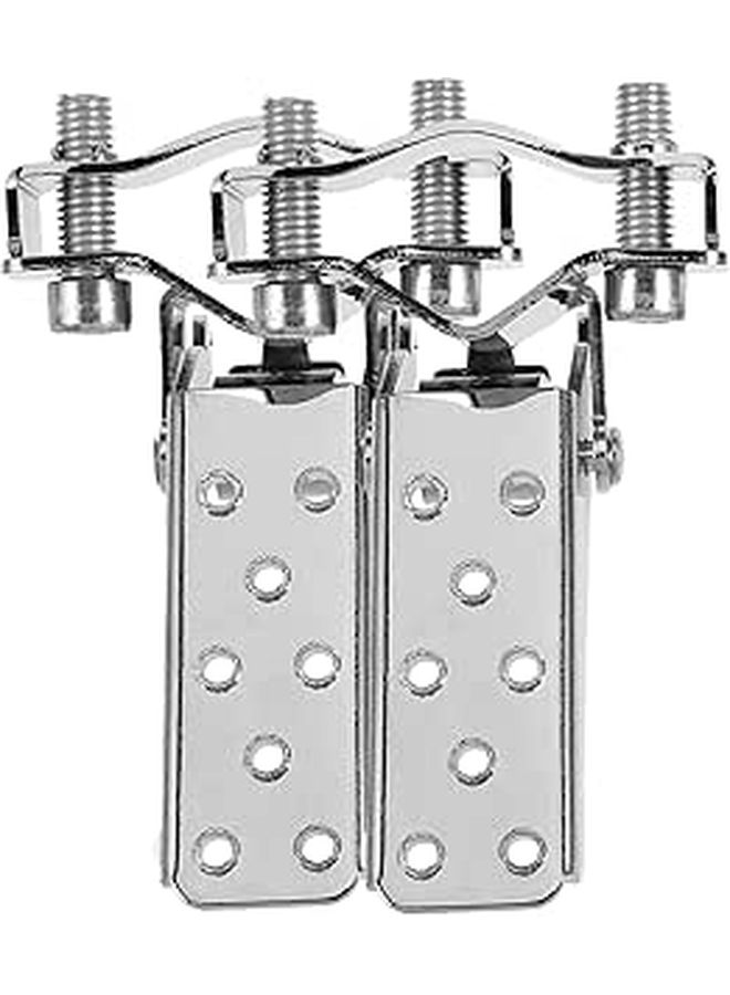 Foldable Motorcycle Foot Pegs Anti Slip Foot Rest Pedals For Cruiser Bike Silver Metal Rear Passenger Pegs Pair Shock Absorbing Motorcycle Footrest Riding Accessories - Image 1