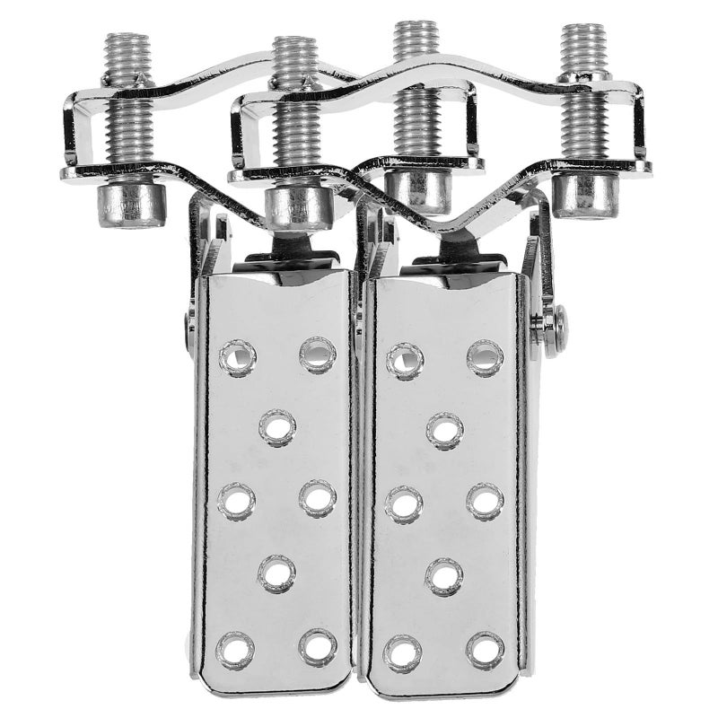 Foldable Motorcycle Foot Pegs Anti Slip Foot Rest Pedals For Cruiser Bike Silver Metal Rear Passenger Pegs Pair Shock Absorbing Motorcycle Footrest Riding Accessories - Image 2