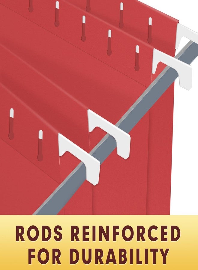 HERKKA Hanging File Folders, 30 Pack Reinforced Letter Size Hanging Folders, Designed for Bulky Files, Filing Cabinet, 1/5-Cut Adjustable Tabs (Red) - Image 4