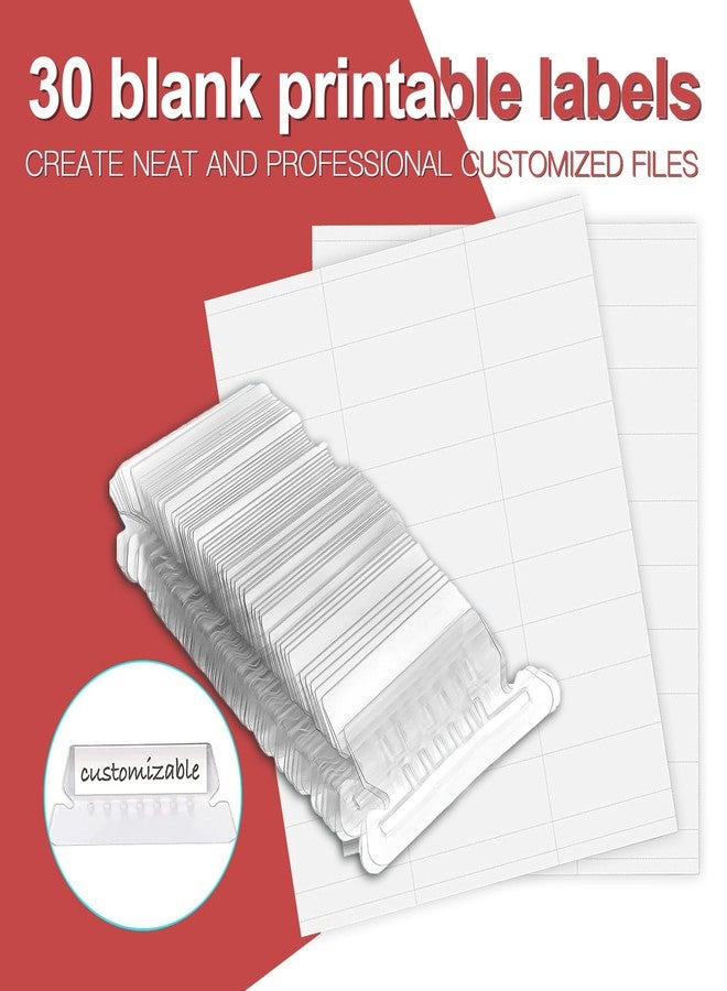 HERKKA Hanging File Folders, 30 Pack Reinforced Letter Size Hanging Folders, Designed for Bulky Files, Filing Cabinet, 1/5-Cut Adjustable Tabs (Red) - Image 5