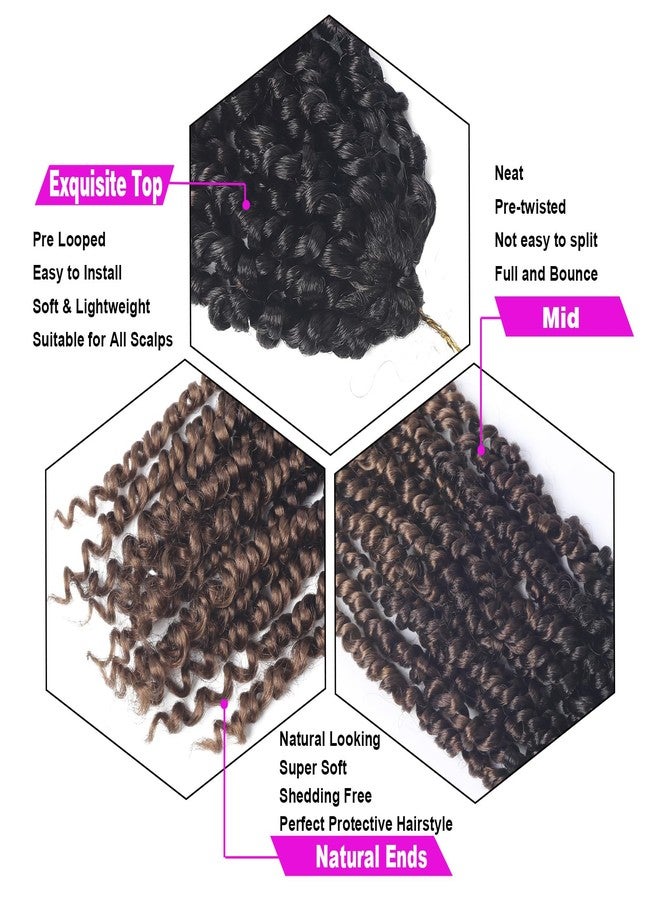 Bileaf Ombre Passion Twist Hair Pre Looped 14 Inch Passion Twist Crochet Hair for Black Women, Pre Twisted Boho Crochet Twist Braids for Women Kids Pre Looped Soft Lightweight 8 Packs Hair Extensions - Image 4