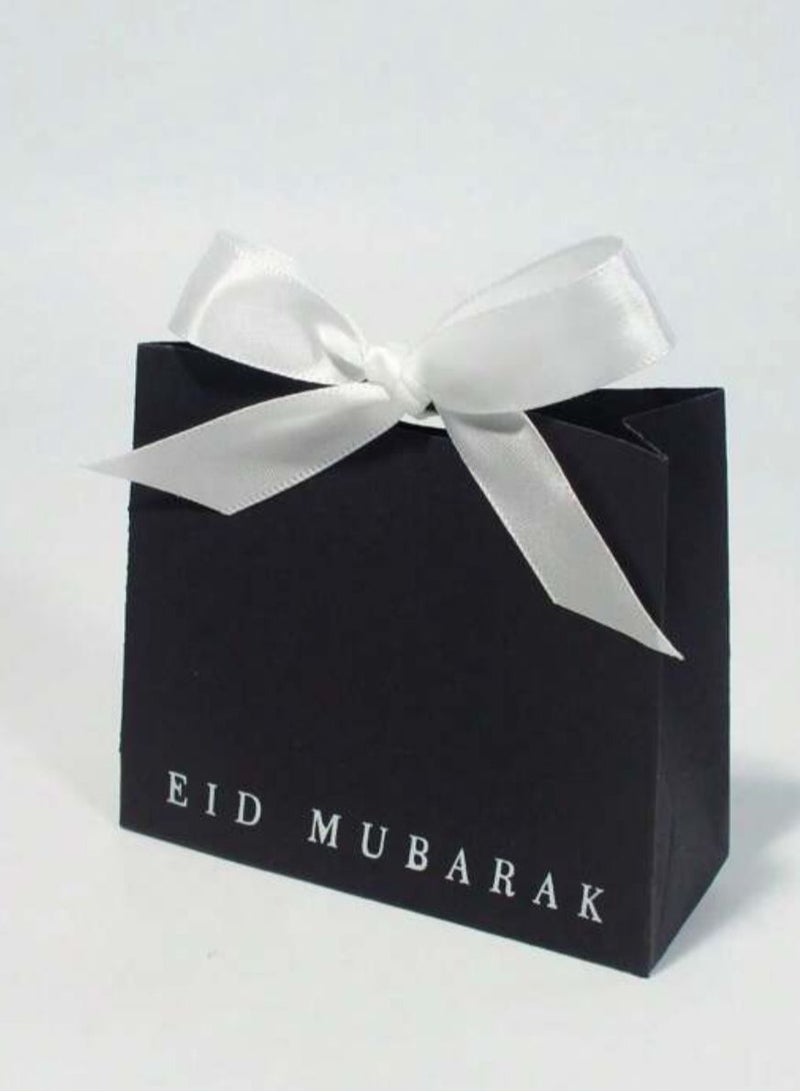 Generic Set of 5 luxurious small gift boxes for holiday occasions with elegant ribbons, size 11.50×10×4.5 cm, in black, perfect for presenting sweets, chocolates, and small gifts, for Eid al-Adha giveaways.  - Image 2