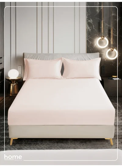 Donetella Bedding Fitted Sheet - Fits 200x200 Cm For Super King Bed - 3 Pcs (1 Fitted Sheet and 2 Pillowcases) - 35 Cm Deep Pocket - Solid Bed Sheet
