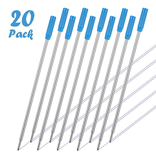 Unibene Cross Compatible Ballpoint Pen Refills 20 Pack, 1.0mm Medium Point-Blue, Smooth Writing Replaceable German Ink Refill - Image 2