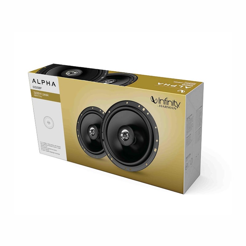 Infinity سماعة سيارة كوكسيل | ألفا 6520F | القدرة القصوى - 320 واط | القدرة الاسمية - 40 واط | سماعة كوكسيل 6.5 بوصة 2-طريق (أسود) - Image 3