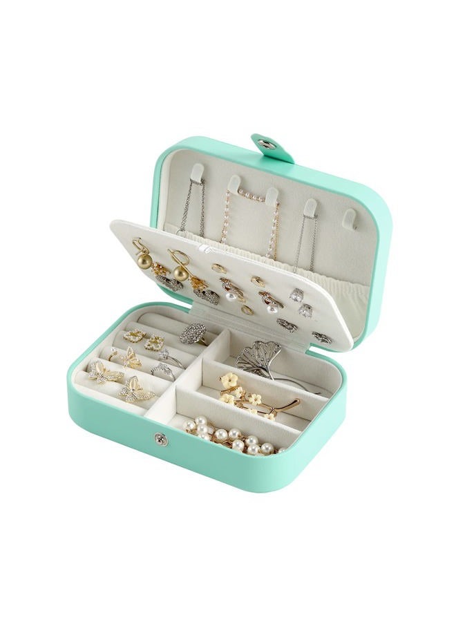 CASEGRACE Small Jewelry Box For Women Travel Jewelry Organizer Double Layer for Necklace Earring Rings Jewelry Holder Case - Image 1