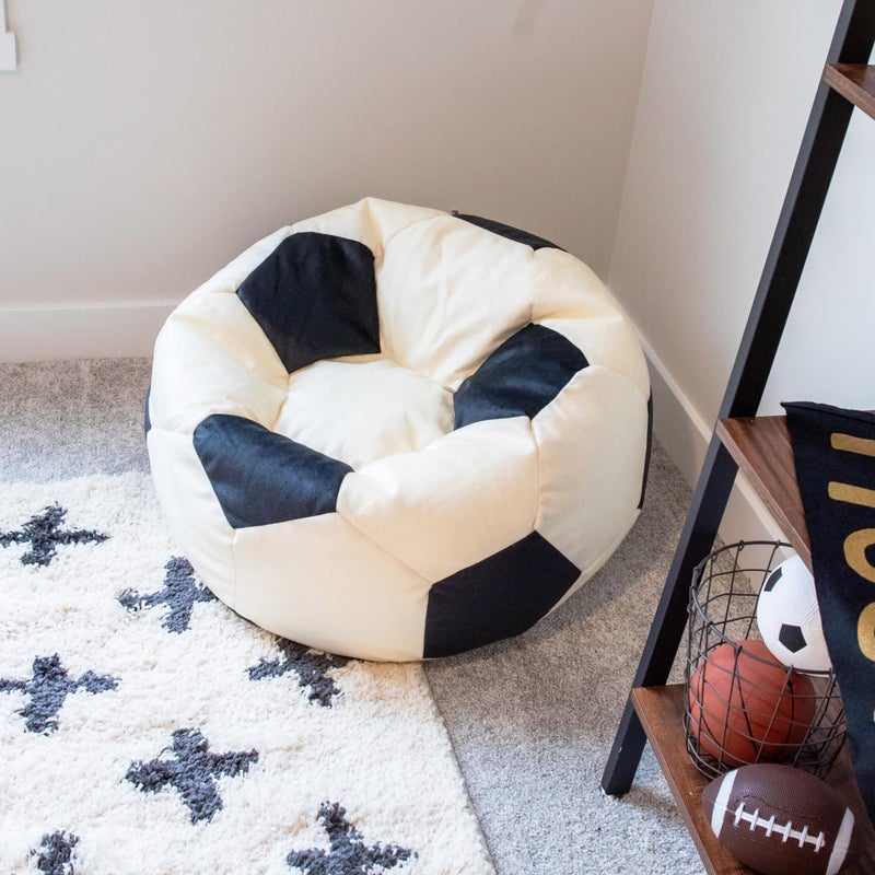 Big Joe Sports Ball Child-Sized Bean Bag Chair for Kids, Soccer Ball Plush, Ultra-Soft Lightweight Polyester Blend, 2.5 Foot Refillable - Image 3