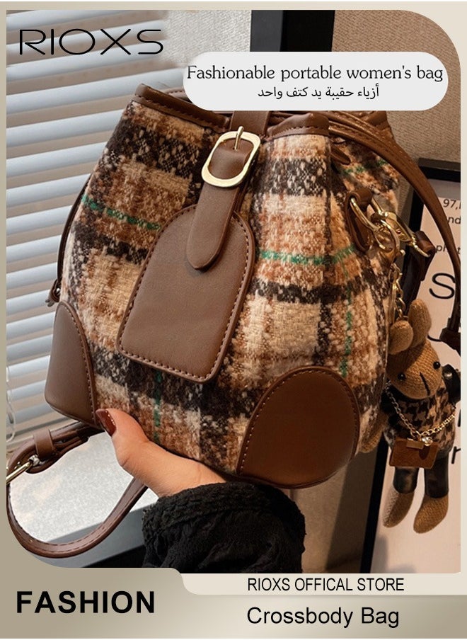 RIOXS Women's Fashion Tote Shoulder Bag Lightweight Crossbody Bag Small Trendy Design Retro Bucket Bag  - Image 2