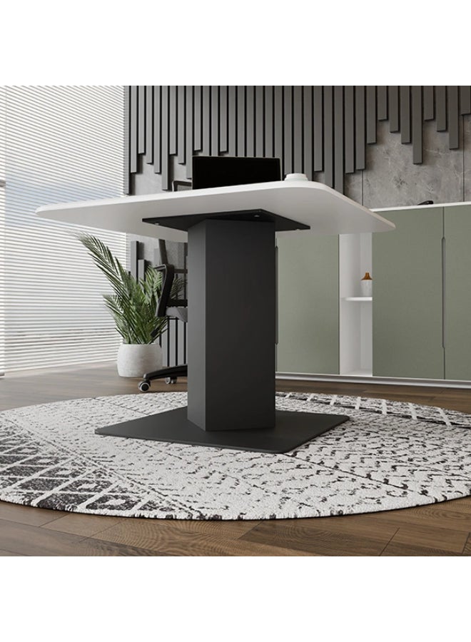 NEO FRONT FURNITURE 4-Seater Meeting Table – Square Mini Conference Table for Office, Powder-Coated White Top with Metal Legs (90 x 90x 75 cm) TPFN-DBH43 - Image 3