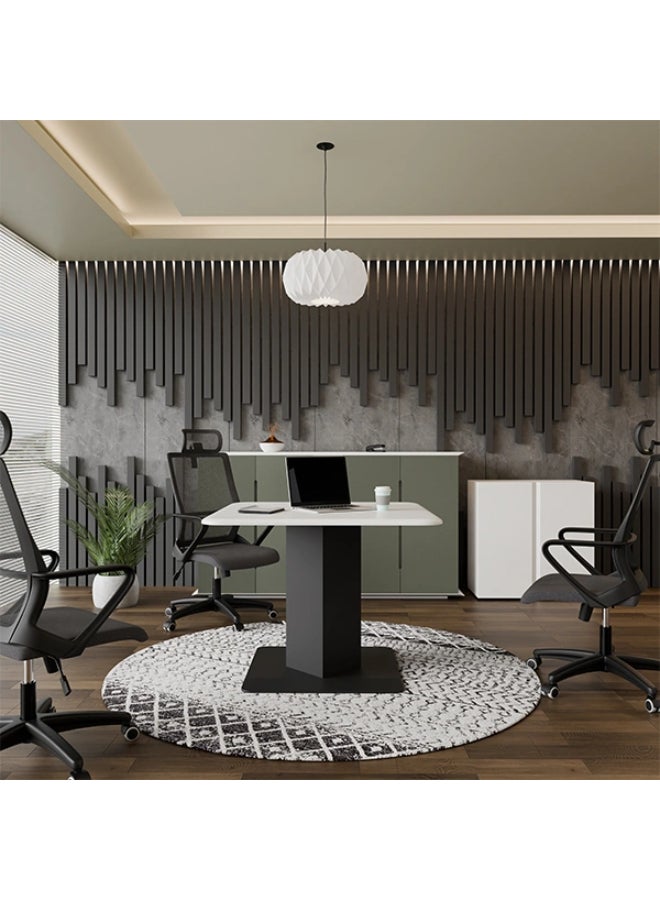 NEO FRONT FURNITURE 4-Seater Meeting Table – Square Mini Conference Table for Office, Powder-Coated White Top with Metal Legs (90 x 90x 75 cm) TPFN-DBH43 - Image 5