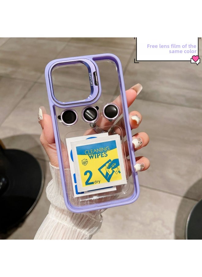 Generic Creative Invisible Stand For Iphone 15 Pro Max Case Suitable For Iphone Camera Film Transparent Digital Computer/For Iphone Protective Cover-Color:Taro Purple-Applicable Model:For Iphone15  - Image 1