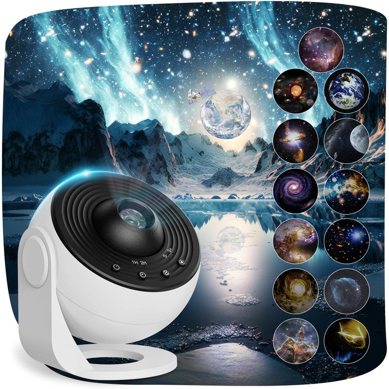 Fussion Planetarium Projector Pro for Bedroom, 13 in 1 Star Projector Galaxy Light, Ceiling Night Light Milky Way Mood Lighting with Timer, LED Space Galaxy Lamp Bedroom Room Decor for Adults Kids - White - Image 1
