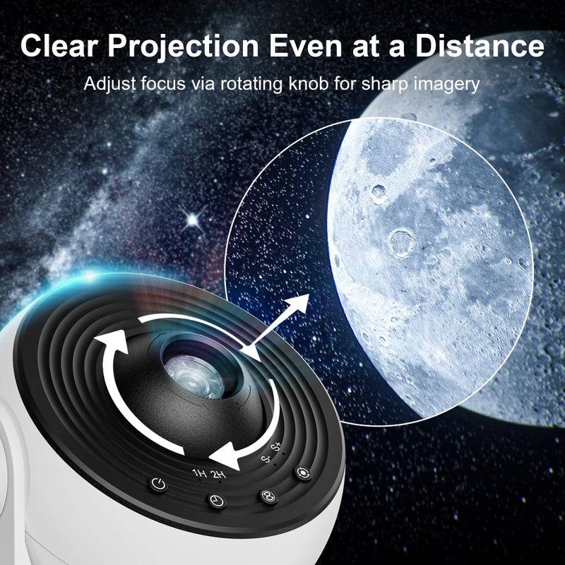 Fussion Planetarium Projector Pro for Bedroom, 13 in 1 Star Projector Galaxy Light, Ceiling Night Light Milky Way Mood Lighting with Timer, LED Space Galaxy Lamp Bedroom Room Decor for Adults Kids - White - Image 5