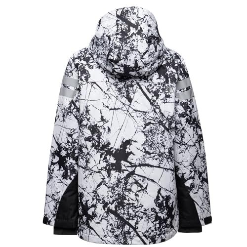 Arctix Kids' Insulated Quilted Lining with Reflective Print Cold Weather Peak Performance Jacket, Cracked Marble White, Large - Image 3