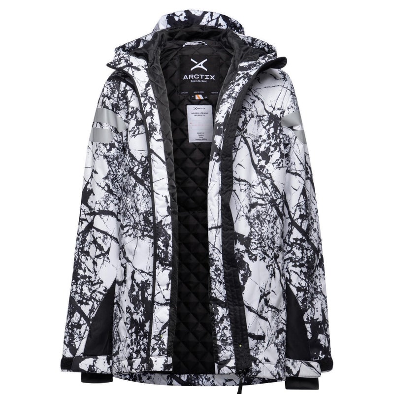 Arctix Kids' Insulated Quilted Lining with Reflective Print Cold Weather Peak Performance Jacket, Cracked Marble White, Large - Image 5