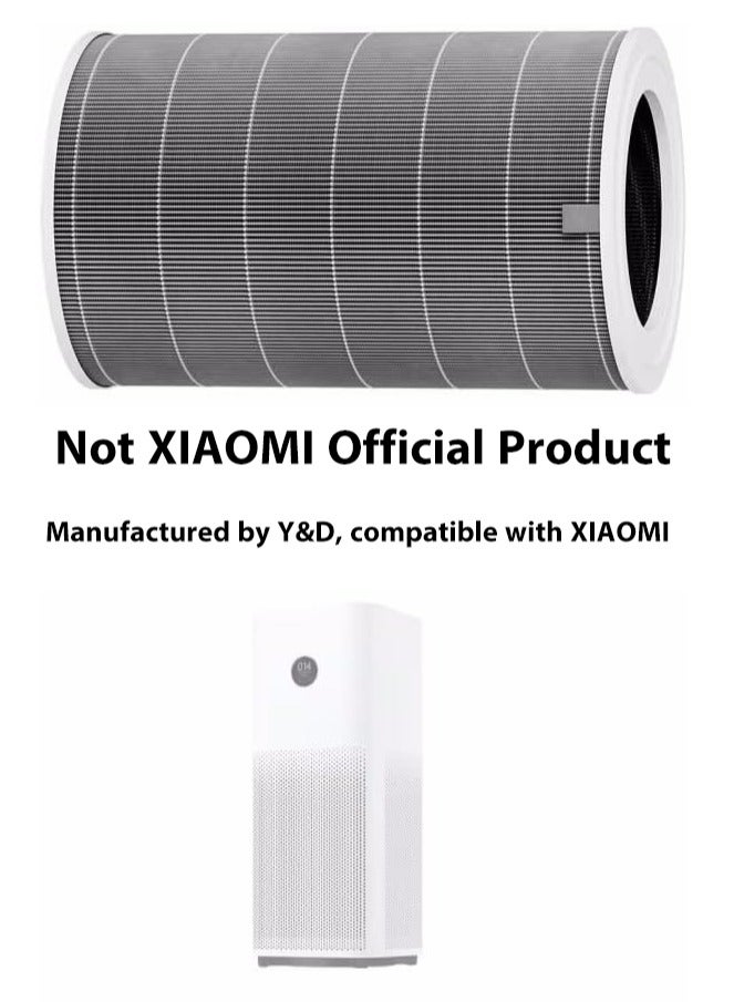 Y&D Third-party Replaceable Air Purifier Cartridge Filter Replacement Inner Core Filter Activated Carbon Clean Air Dust Removal HEPA-Grade Odor Elimination High Efficiency Dust Pollen Pet Dander Removal Fit for Xiaomi 4Pro Model Changable Filter Suitable for Home Bedroom Office - Image 4
