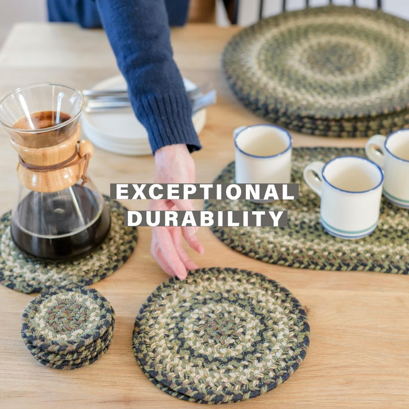 Homespice Pinecone Jute Braided Long Table Runner, Country Rustic Decor, Green Rectangle 11x36 - Rich Colors, Easy to Clean, Durable and Protects Furniture - Image 5