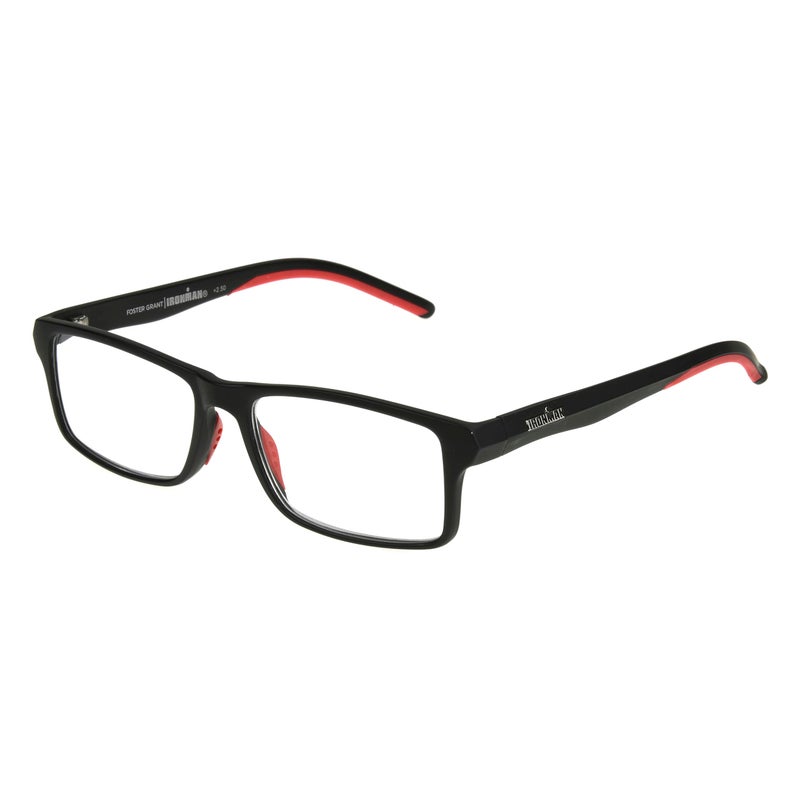 Ironman Foster Grant IRONMAN Mens Endeavor Square Reading Glasses BLACK 15x - Image 2