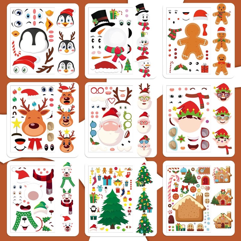 klarako Make a Face Decal for Kids, 36 Sheets Make Your Own Animal Stickers Decals for Birthday Party Favors, Boys Girls School Reward (Snowman Style) - Image 3