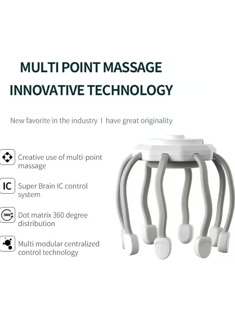 Generic Ultra Scalp Massager - Electric Head Hair Massager Vibrating Scalp Stress Relax, 360 Degree Head Cordless Automatic Scalp Massager Scratcher, 8-Frequency Contacts 3 Modes Massager  - Image 4