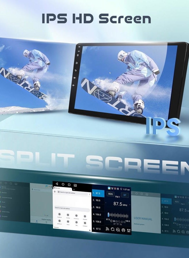 Podofo 8 CORE 4G+64G Car Radio for Toyota RAV4 2007-2011 with Wireless CarPlay/Android Auto, 10.1 Inch 1280 * 720P IPS Touch Screen Stereo Android 13 GPS WiFi Bluetooth DSP SWC HD Backup Camera - Image 4