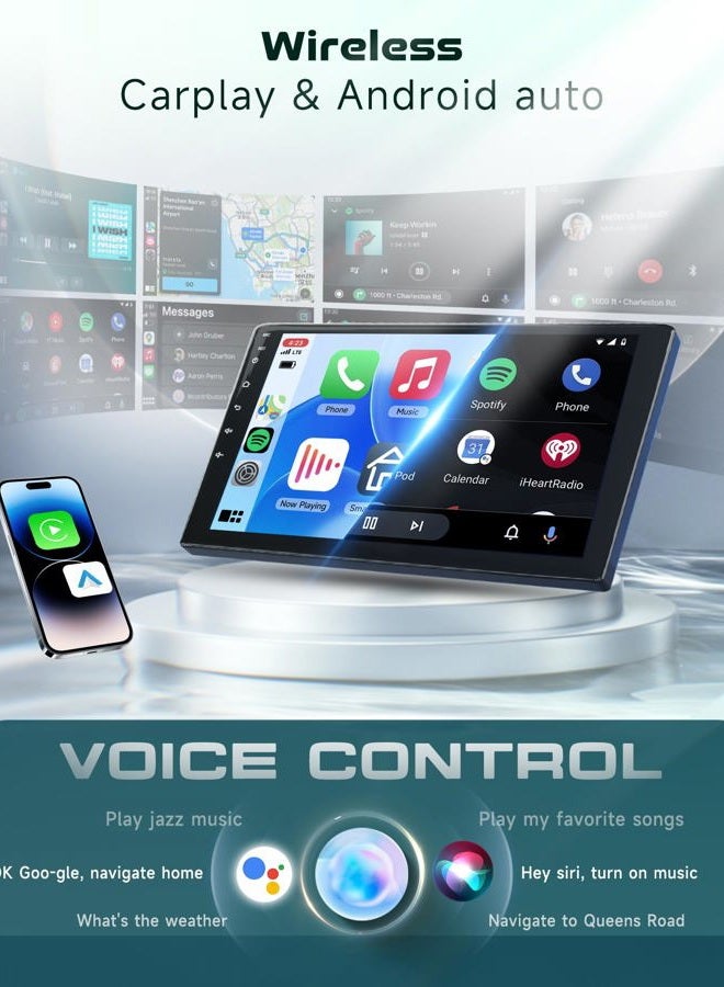 Podofo 8 CORE 4G+64G Car Radio for Toyota RAV4 2007-2011 with Wireless CarPlay/Android Auto, 10.1 Inch 1280 * 720P IPS Touch Screen Stereo Android 13 GPS WiFi Bluetooth DSP SWC HD Backup Camera - Image 3