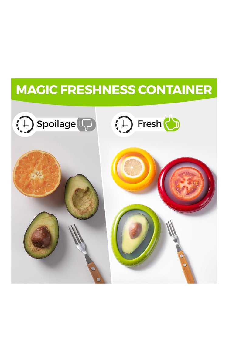 general Avocado Saver and Onion Storage Set,4 Pcs Silicone Fruit Vegetable Anti-oxidation Box,Reusable Fridge Fresh Pod Food Storage,Perfect Lemons Tomato Garlic Containers - Image 2