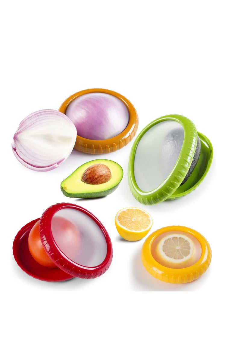 general Avocado Saver and Onion Storage Set,4 Pcs Silicone Fruit Vegetable Anti-oxidation Box,Reusable Fridge Fresh Pod Food Storage,Perfect Lemons Tomato Garlic Containers - Image 1