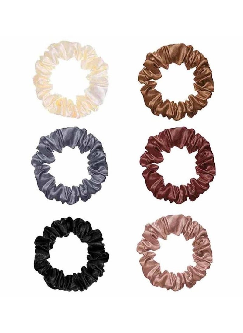 Silk Hair Ties Band Set Satin Hair Scrunchies Multicolour for Girls Women