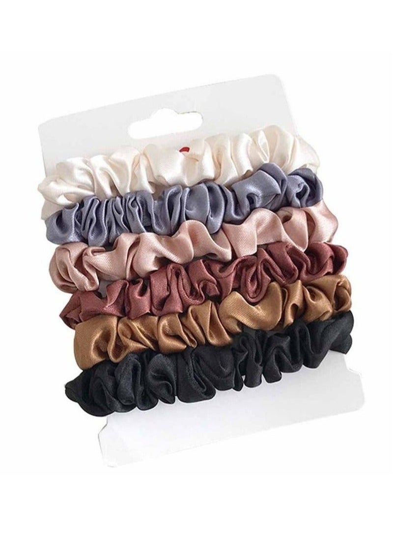 Silk Hair Ties Band Set Satin Hair Scrunchies Multicolour for Girls Women