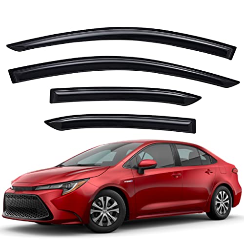 Lightronic WV94718 Outside-Mount Side Window Deflectors & Visors/Rain Guards, Dark Smoke, 4-Pieces Set, Fits 2020-2023 Toyota Corolla Sedan (EXCLUDES Hatchback) - Image 1