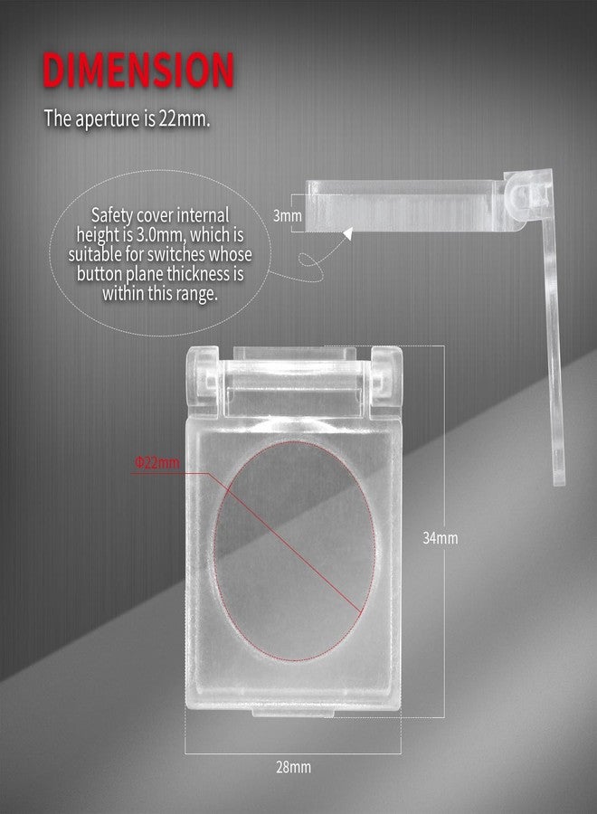 DaierTek 22mm Push Button Cover Child Proof Transparent Safety Power Button Switch Cover Guard Protector for Computer PC Desktop -3Pack - Image 2