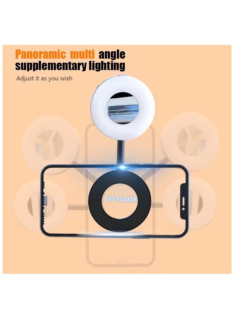 بلو فاير إضاءة سيلفي مغناطيسية قابلة للطي مع مرآة | ضوء حلقي LED محمول لإضاءة التصوير والفيديو والمكياج | إضاءة احترافية قابلة للتعديل، تصميم مغناطيسي مدمج، مثالية لمكالمات الزوم والتصوير والبث المباشر - Image 4