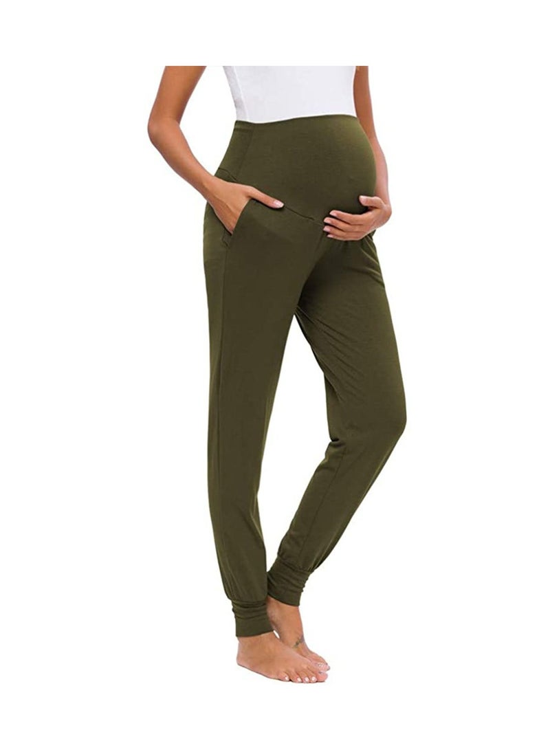Women's Maternity Pants Over Belly Lounge Pajamas Clothes Pregnancy Must Haves Joggers with Pockets  - Image 3