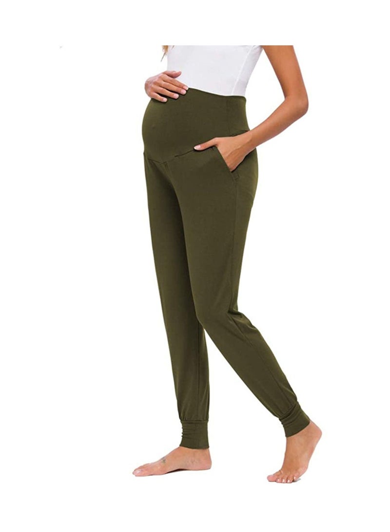 Women's Maternity Pants Over Belly Lounge Pajamas Clothes Pregnancy Must Haves Joggers with Pockets  - Image 2
