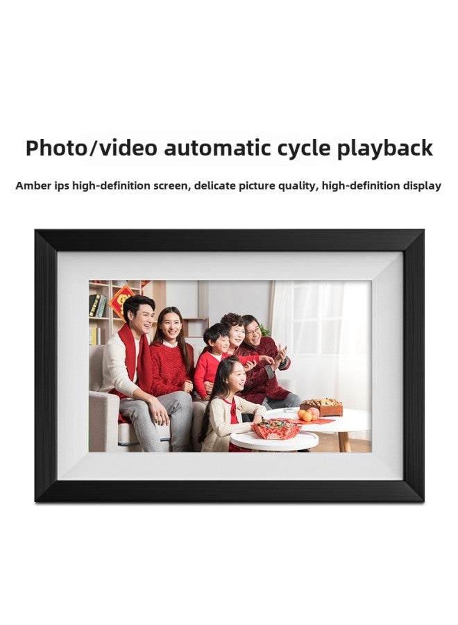 Horizontal 8-inch Digital Photo Frame Cloud Wif Touch High-definition Photo Video Playback Electronic Photo Album Display Table-Color:Yellow White + Frameo - Image 4