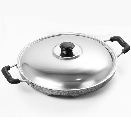 Xtend Nonstick Appam Patra (12 Cavity) Hammer Tone Coating Paniarakkal with Lid 12 L Capacity 21 Cm Diameter (Aluminium, Non-Stick), Black - Image 2