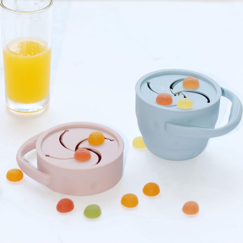 Ginbear Baby Snack Cups for Toddlers No Spill, Collapsible Silicone Containers for Girl, Snack Catchers with Lid for Kids (Rose Pink) - Image 2