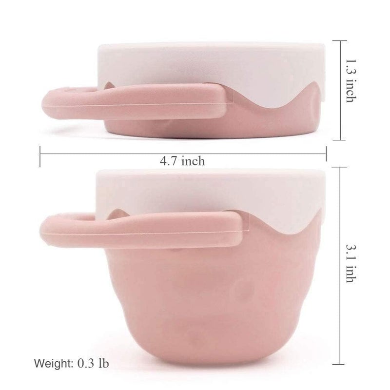 Ginbear Baby Snack Cups for Toddlers No Spill, Collapsible Silicone Containers for Girl, Snack Catchers with Lid for Kids (Rose Pink) - Image 3