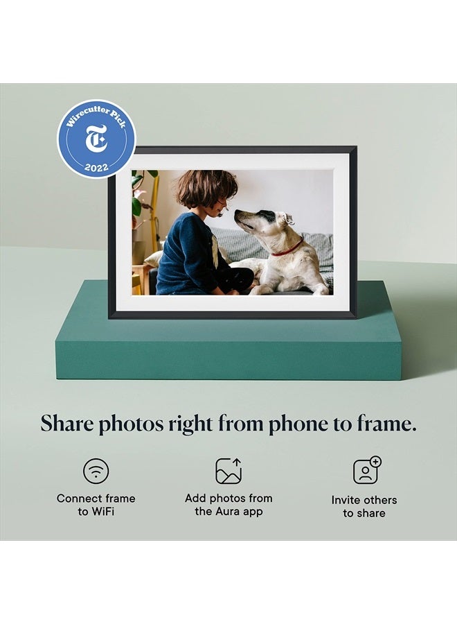 AURA إطار الصور الرقمي واي فاي أورا كارفر | أفضل إطار رقمي للهدايا | أرسل الصور من هاتفك | إعداد سريع وسهل في تطبيق أورا | تخزين غير محدود مجاني | (حصى مع إطار أبيض) - Image 2
