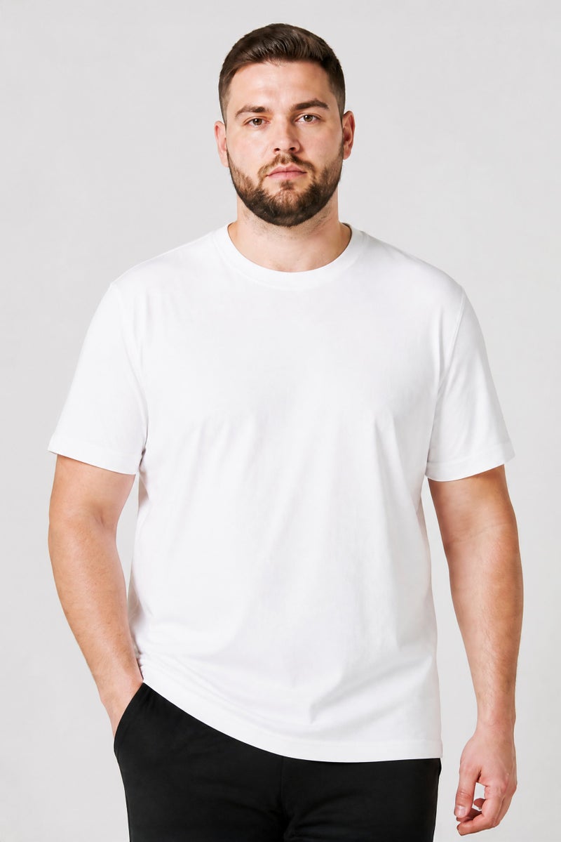 Gaiam Men Slim Fit Short Sleeve Training T-Shirt, White - Image 1