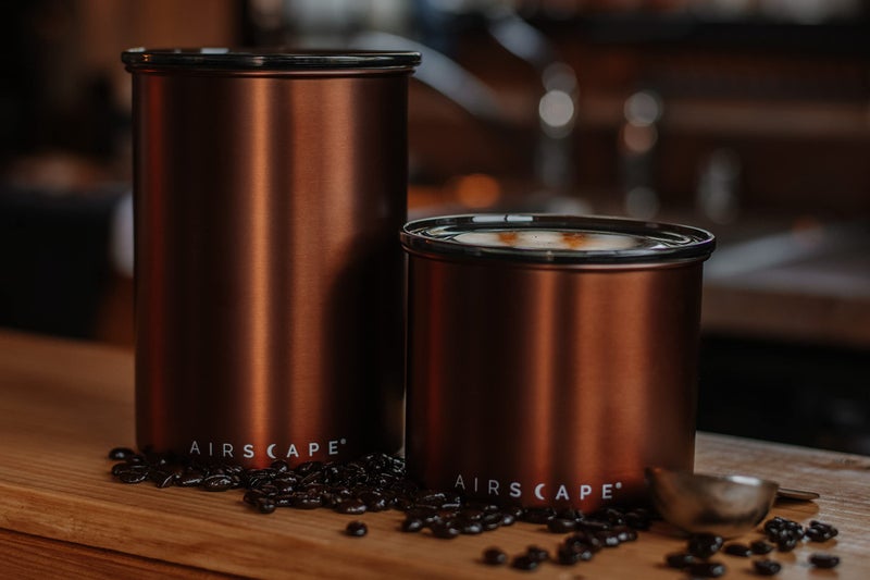 Planetary Design Airscape Stainless Steel Coffee Canister | Food Storage Container | US Patented Airtight Lid | Push Out Excess Air Preserve Food Freshness (Small, Brushed Copper) - Image 5