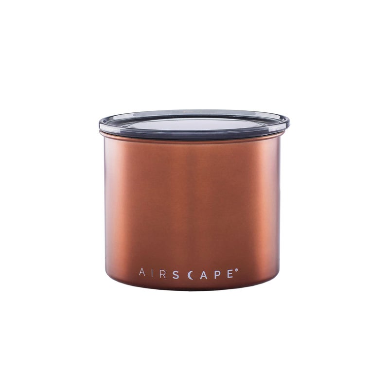 Planetary Design Airscape Stainless Steel Coffee Canister | Food Storage Container | US Patented Airtight Lid | Push Out Excess Air Preserve Food Freshness (Small, Brushed Copper) - Image 2