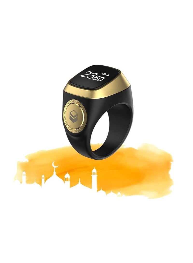 iQIBLA Smart Tasbeh Zikr Ring With Prayers Notifications Black - Image 1