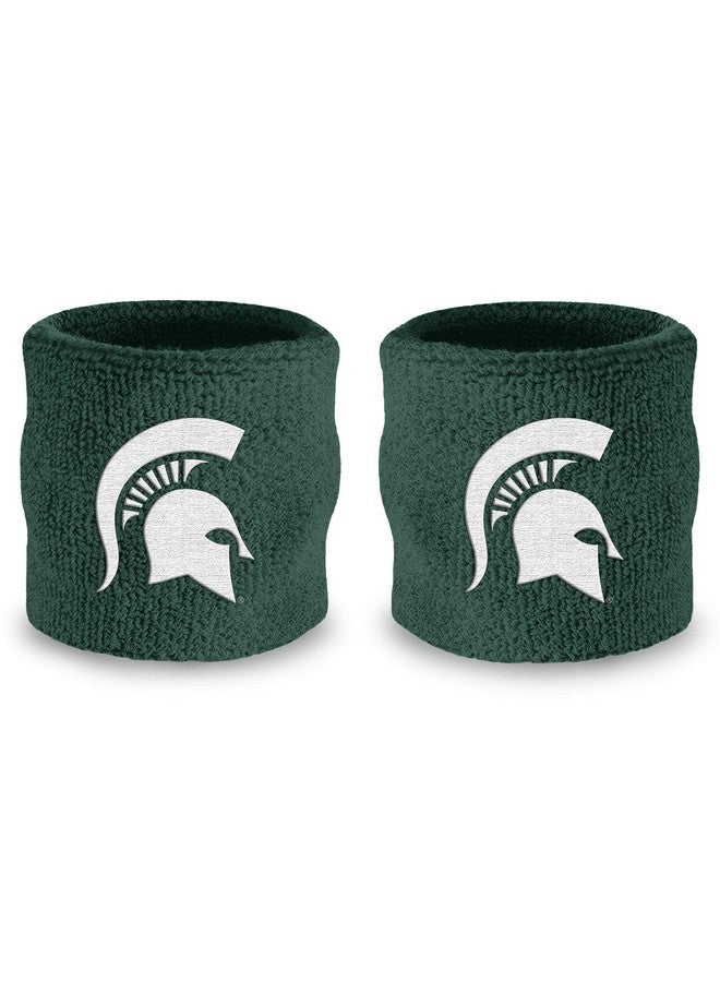 Suddora Michigan State University Wrist Sweatbands Athletic Cotton Terry Cloth Wrist Bands For School Basketball Tennis Football Baseball (Pair)  - Image 2