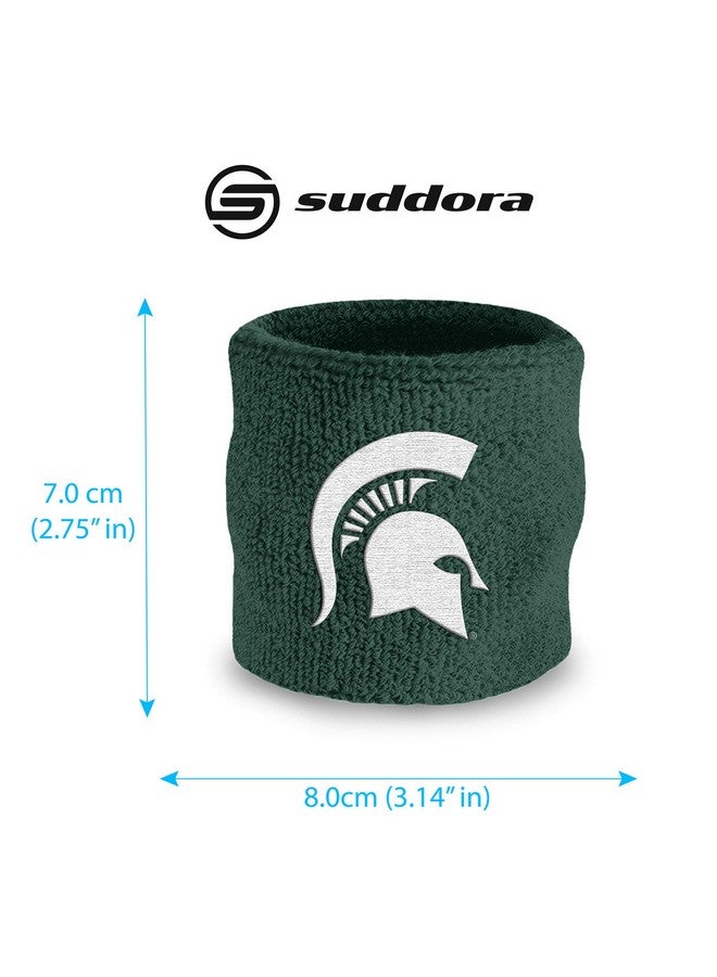 Suddora Michigan State University Wrist Sweatbands Athletic Cotton Terry Cloth Wrist Bands For School Basketball Tennis Football Baseball (Pair)  - Image 4