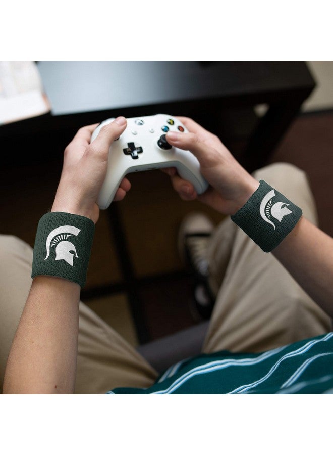 Suddora Michigan State University Wrist Sweatbands Athletic Cotton Terry Cloth Wrist Bands For School Basketball Tennis Football Baseball (Pair)  - Image 5